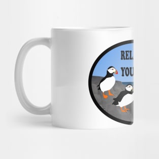 Farne island puffins. Mug